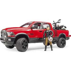 BRUDER RAM 2500 POWER WAGON WITH DUCATI DESERT SLED AND DRIVER