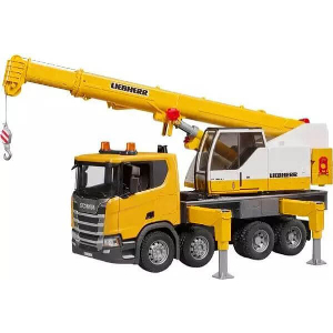 BRUDER SCANIA SUPER 560R LIEBHERR CRANE TRUCK WITH LIGHT & SOUND MODULE