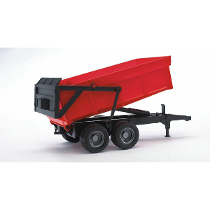 BRUDER TUB TILT TRAILER WITH AUTOMATIC BACK PANEL (RED/BLACK)