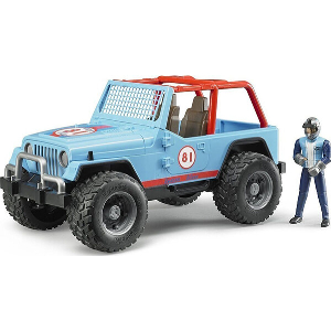 BRUDER JEEP CROSS COUNTRY RACER WITH RACING DRIVER (BLUE)