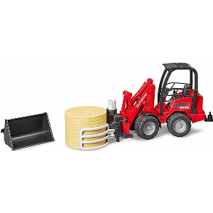 BRUDER SCHAFFER HOFLADER 2034 WITH BALE GRIPPER (RED/BLACK)