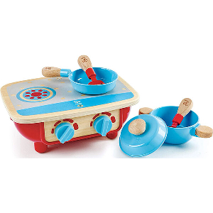 TODDLER KITCHEN SET - ΜΙΚΡΗ ΚΟΥΖΙΝΑ ΜΕ ΤΗΓΑΝΙ, ΚΑΤΣΑΡΟΛΑ ΚΑΙ 2 ΣΠΑΤΟΥΛΕΣ