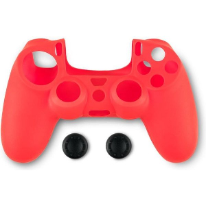 SPARTAN GEAR - CONTROLLER SILICON SKIN COVER AND THUMB GRIPS (PLAYSTATION 4) RED