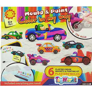 ΣΕΤ 6 ΚΑΛΟΥΠΙΑ ΑΥΤΟΚΙΝΗΤΑ ΜΕ ΜΑΓΝΗΤΗ & ΣΕΤ ΧΡΩΜΑΤΙΣΜΟΥ 27X23X5CM