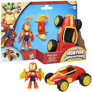 HASBRO MARVEL IRON MAN AND HIS AWESOME - IRON MAN IRON RACER VEHICLE
