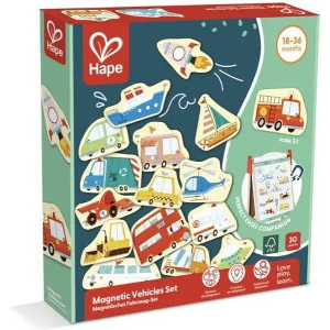 HAPE EARLY EXPLORER ΞΥΛΙΝΟ MAGNETIC VEHICLES SET (E2008A)