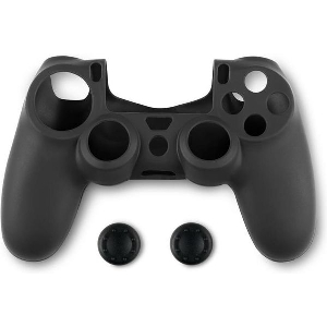 SPARTAN GEAR - CONTROLLER SILICON SKIN COVER AND THUMB GRIPS (PLAYSTATION 4) BLACK)