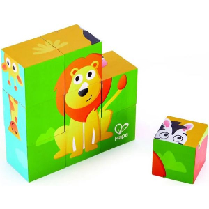 HAPE JUNGLE ANIMAL BLOCK PUZZLE (E1619A)-ΠΑΖΛ ΚΥΒΩΝ ΖΩΑ ΤΗΣ ΖΟΥΓΚΛΑΣ - 9 ΤΕΜ.
