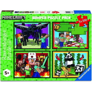 ΠΑΖΛ 4X100PZ MINECRAFT: BUMPER PUZZLE PACK - REALMS &AMP ADVENTURES