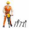 BRUDER CONSTRUCTION WORKER WITH ACCESSORIES