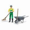 BRUDER FARMER FIGURE SET WITH ACCESSORIES
