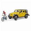 BRUDER JEEP WRANGLER RUBICON UNLIMITED (YELLOW/BLACK, INCL. BIKE AND CYCLIST)