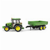 BRUDER JOHN DEERE 5115M (GREEN/YELLOW, WITH SIDE WALL TRAILER)