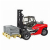 BRUDER LINDE HT160 STACKER WITH PALLET (RED/BLACK, INCL. 3 MESH BOXES)