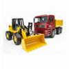 BRUDER MAN TGA TIPPER TRUCK WITH ARTICULATED WHEEL LOADER FR130