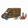 BRUDER MB SPRINTER UPS WITH DRIVER AND ACCESSORIES (BROWN)