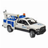 BRUDER RAM 2500 SERVICE TRUCK WITH CRANE AND ROTATING BEACON
