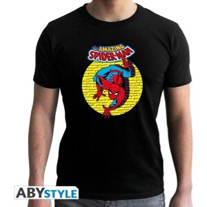 MARVEL -TSHIRT SPDM VINTAGE MAN SS BLACK NEW FIT L