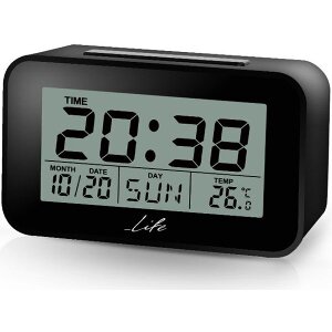 LIFE ACL-201 DIGITAL ALARM CLOCK WITH INDOOR THERMOMETER AND LCD DISPLAY