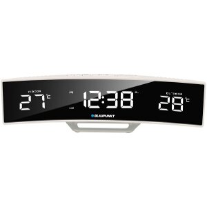 BLAUPUNKT CR12WH CLOCK RADIO WITH INDOOR AND OUTDOOR TEMPERATURE WHITE