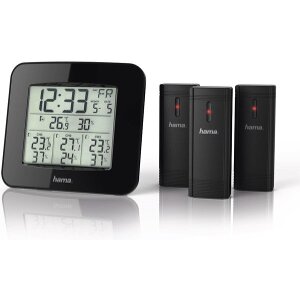 HAMA 186311 EWS-TRIO WEATHER STATION WITH THREE SENSORS BLACK