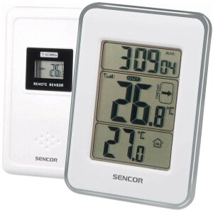 SENCOR SWS 25 WS WIRELESS THERMOMETER WITH WIRELESS SENSOR WHITE/SILVER