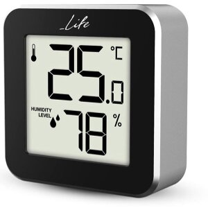 LIFE ALU MINI DIGITAL INDOOR THERMOMETER / HYGROMETER