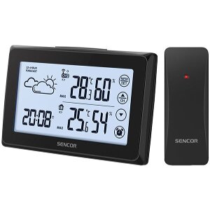 SENCOR SWS 2850 COLOR WEATHER STATION WITH WIRELESS TEMPERATURE AND HUMIDITY SENSOR