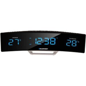 BLAUPUNKT CR12BK CLOCK RADIO WITH INDOOR AND OUTDOOR TEMPERATURE BLACK