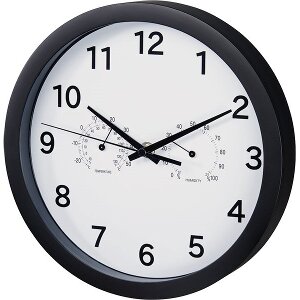 HAMA 186342 WALL CLOCK PURE PLUS WITH THERMOMETER/HYGROMETER