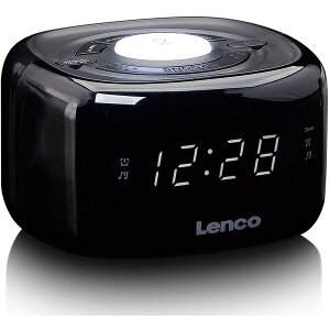 LENCO CR-12BK CLOCK RADIO WITH NIGHT LIGHT BLACK