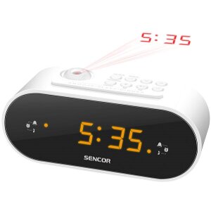 SENCOR SRC 3100 W PROJECTION RADIO ALARM CLOCK WHITE