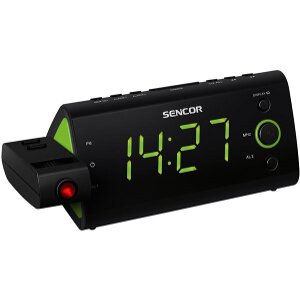 SENCOR SRC 330 GN PROJECTION RADIO ALARM CLOCK GREEN