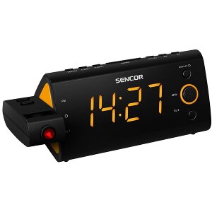 SENCOR SRC 330 OR PROJECTION RADIO ALARM CLOCK ORANGE