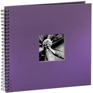 HAMA 94871 FINE ART SPIRAL BOUND ALBUM 36X32CM 50 BLACK PAGES PURPLE