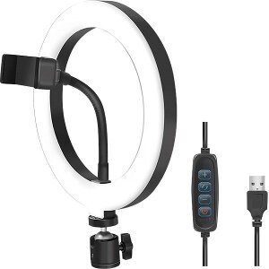 LOGILINK AA0151 LED RING FILL LIGHT FOR SMARTPHONE, 20 CM, BLACK