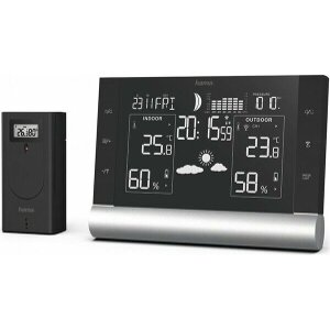 HAMA 186418 BLACK LINE PLUS WEATHER STATION BLACK