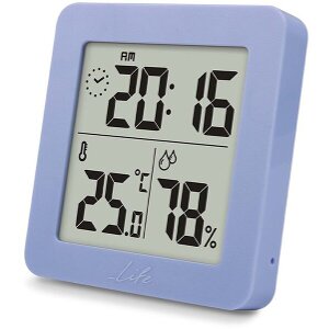 LIFE SUPERHERO HYGROMETER & THERMOMETER WITH CLOCK BLUE