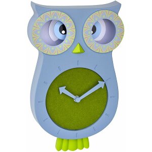 TFA 60.3052.06 BLUE/GREEN LUCY KIDS PENDULUM CLOCK OWL