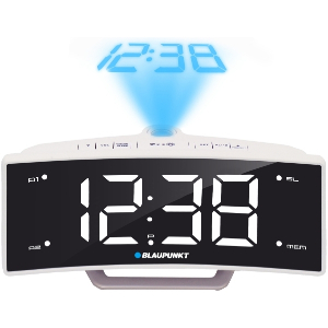 BLAUPUNKT CRP7WH CLOCK RADIO WITH USB CHARGING AND TIME PROJECTION