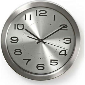 NEDIS CLWA010MT30SR CIRCULAR WALL CLOCK 30 CM DIAMETER STAINLESS STEEL