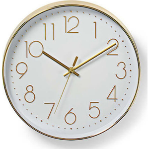 NEDIS CLWA015PC30GD WALL CLOCK 300MM GOLD / WHITE