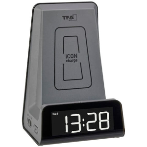 TFA 60.2033.10 ICON CHARGE ALARM CLOCK WITH CHARGER