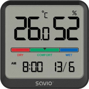 SAVIO CT-01/B TEMPERATURE AND HUMIDITY SENSOR BLACK