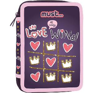 ΣΧΟΛΙΚΗ ΚΑΣΕΤΙΝΑ ΔΙΠΛΗ ΓΕΜΑΤΗ MUST LOVE WINS