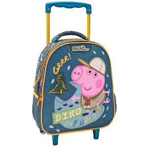 ΣΧΟΛΙΚΗ ΤΣΑΝΤΑ ΤΡΟΛΕΪ ΝΗΠΙΟΥ GEORGE PIG DINO EXPLORER MUST 2 ΘΗΚΕΣ