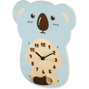 HAMA 186398 KOALA CHILDREN'S WALL CLOCK, QUIET, WOOD