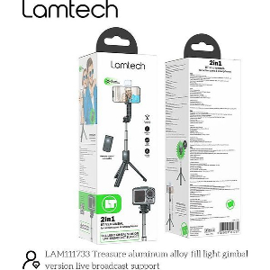 LAMTECH 2IN1 BLUETOOTH GIMBAL FOR ACTION CAMS AND SMARTPHONES LAM111733