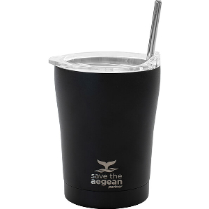 ESTIA 01-12083 COFFEE MUG SAVE THE AEGEAN 350ML ΠΟΤΗΡΙ ΘΕΡΜΟΣ ΜΕ ΚΑΛΑΜΑΚΙ MIDNIGHT BLACK