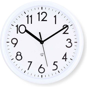 NEDIS CLWA105WT WALL CLOCK 220MM PLASTIC WHITE